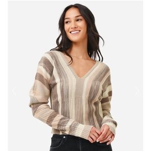 Jonathan SIMKHAI WOMEN'S JASMINA BRUSHSTROKE STRIPE WOOL-BLEND SWEATER Size M